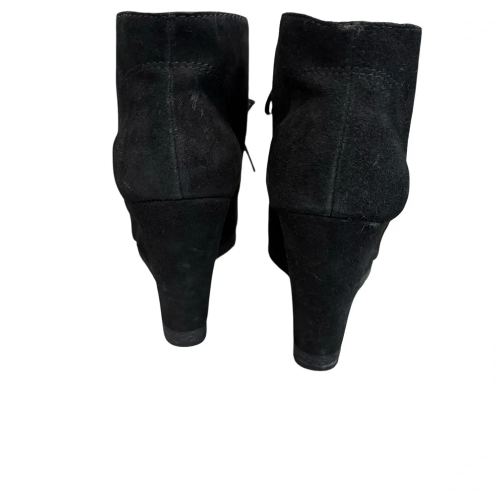 Nine West American Collection Next Win Black Suede Wedge Booties